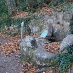 La font de la Castanyeda compta amb un broc que raja intermitentment en èpoques de pluja. Surt del perfil del camí i compta amb una construcció de pedra i morter. El broc és un tub petit de ferro. I l'aigua cau en un bassal construït també amb pedra. Destaca dues pedres grosses col·locades davant de la font a mode de protecció. Es troba al municipi de Santa Cristina d'Aro.