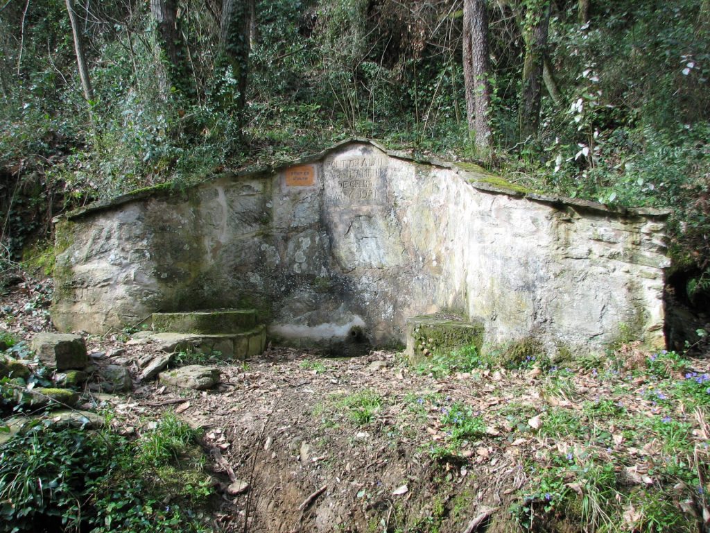 La font de l'Alau és una font de broc amb un frontal de pedra arrebosat i coronat amb llècols. A cada costat del broc es situen dos petits bancs el que denota l'ús públic de la font. Les molses i el verdet del seu voltant ens transmeten l'ambient humit de la font.