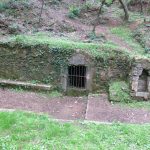 Al costat de la font del Ferro de Girona, trobem la font del Mas Pi. La font és de tipus biot i l'obertura que té es troba tancada per una reixa. L'obertura està emmarcada amb grans pedres treballades. La pedra superior té esculpida una pinya. Al costat hi ha una petita construcció amb un petit forat per on deuria sortir aigua. Aquesta font ja no raja. L'espai també compta amb uns bancs per seure.