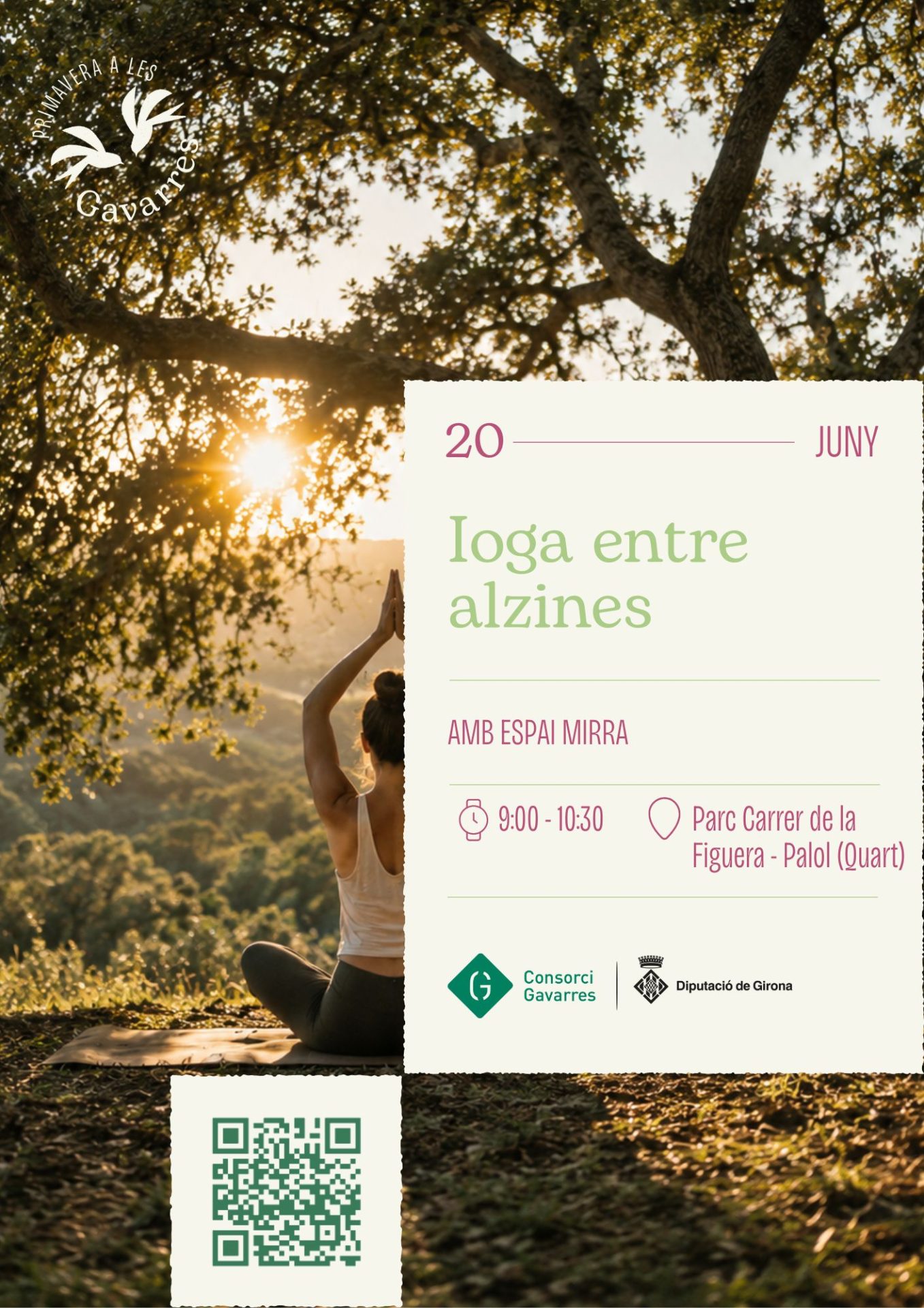Cartell amb la informació de l'activitat de ioga